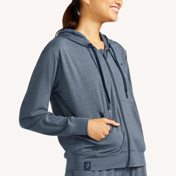 😍PELOTON! Super soft and cozy zip up hoodie blue size medium - Picture 2 of 3